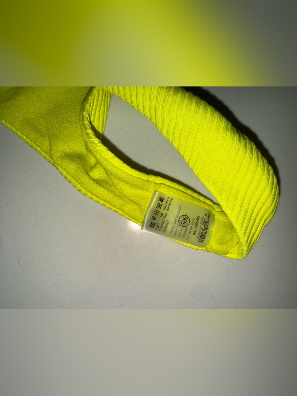 Neon Yellow Ribbed High-Cut Swim Bottom - Picture 3 of 3